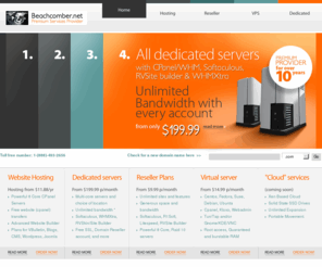 1pricehosting.com: CPanel Hosting Reseller Services with Softaculous, RVSkin, RVSite Builder on Litespeed Servers from Beachcomber
Beachcomber web hosting, reseller hosting, and VPS, Cloud services and dedicated servers