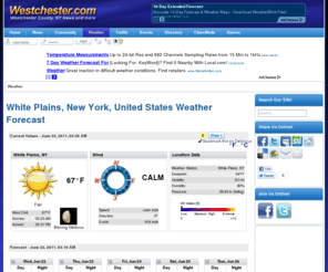 westchesterweather.com: Westchester.com - White Plains, New York Weather Forecast
5 day weather forecast for White Plains, New York with weather conditions, high and low temperatures, and precipitation.