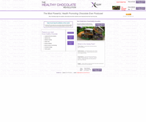 healthychocolate102.com: Xocai -- the Healthy Chocolate
Dark chocolate blended with the Acai  berry to produce one of the highest antioxidant foods available - low glycemic, diabetic friendly, no waxes or preservatives - and it is delicious.