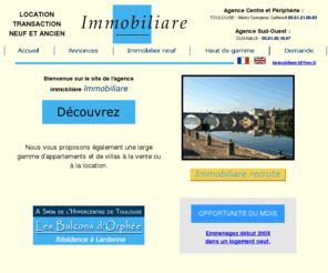 immobiliare-33.com: Location vente Toulouse
immobiliare-31 est une agence spécialisée dans les transactions immobilières à Toulouse. Profitez de la loi de Robien sur l'investissement locatif pour investir dans les biens immobilier