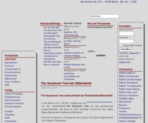periplaneta.net: PERIPLANETA- Verlag und Mediengruppe
Internetpräsenz des Periplaneta Verlages mit Online-Zeitung und Shop- Bücher die anders sind