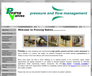 presreg.com: Oil regulator, high pressure regulator, oxygen regulators, oxygen valve
Presreg.com design and manufacture oil regulators, high pressure regulators, high flow regulators, oxygen regulators, gas regulators, hydrogen regulators, oxygen valves, shut off valves, high pressure valves and hydraulic filters.