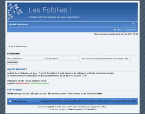 lesfofolles.com: Les Fofolles ! • Page d’index
Comité contre les chèvres qui nous espionnent !