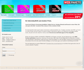 web-pakete.ch: WEB-PAKETE - günstiges Webdesign
Professioneller Internetaufritt ab 690 CHF. Inklusive persönlichem Design, Hosting, Domain UND Update-Service. Höchste Qualität zum besten Preis!
