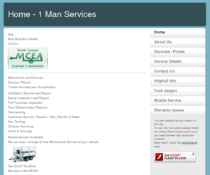 1manservices.com: Home - 1 Man Services
Motorhome and Caravan, Habitation Service and Repairs