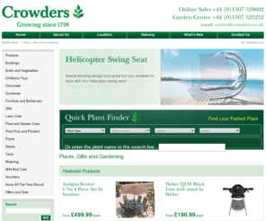 crowdersonline.com: Plants, Gifts and Gardening from Crowders - Crowders
Call today 01507 528602 or email: orders@crowders.co.uk .... Shrubs, Outback Barbeques, Alexander Rose Furniture, Plastic Plant Pots, Seeds and Bulbs...supplying quality gardening products for over 200 years for delivery throughout the UK.