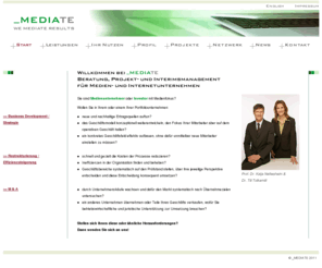 mediate-group.net: _MEDIATE - We Mediate Results - Beratung, Projekt- und Interimsmanagement
_MEDIATE bietet Medienunternehmen und Investoren mit Medienfokus Beratung sowie Projekt- und Interimsmanagement. Schwerpunkte: Restrukturierung, Effizienzsteigerung, Business Development, M & A.