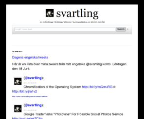 svartling.org: svartling
Svartling.org är en blogg / mikroblogg / länkblogg om teknik och mobilitet
