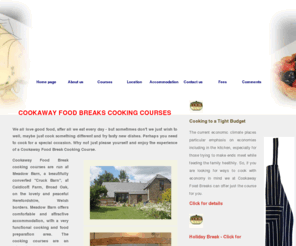 cookawayfoodbreaks.co.uk: Cookery courses and cooking in a converted medieval barn in Herefordshire, Cookaway Food Breaks, near Ross-on-Wye
Details of the Cookery Courses in Meadow Barn, a converted medieval cruck barn in south Herefordshire, 8 miles west of Ross-on-Wye