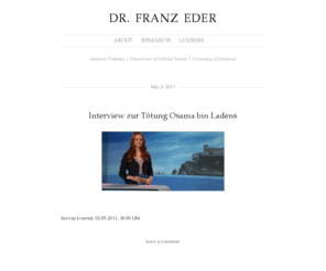 franz-eder.info: Dr. Franz Eder
Assistant Professor | Department of Political Science | University of Innsbruck