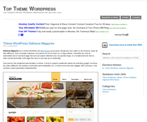 topthemewordpress.com: Thèmes Wordpress pour votre blog - TopThemeWordpress.com
Sélection et évaluation de Thèmes Wordpress de haute qualité pour votre blog ou votre site internet.