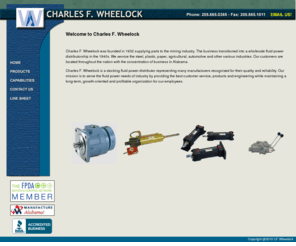 cfwheelock.com: ::. Welcome to CF Wheelock .::
Charles F. Wheelock is a stocking fluid power distributor representing a broad range of top industry manufacturers recognized for their quality, durability, and reliability. Our mission is to serve the fluid power needs of industry by providing the best customer service, products, repair, and engineering.