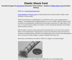 elasticshockcord.biz: Elastic and Shock Cord
Informational Page about Elastic Webbing and Shock Cord (Round Elastic)