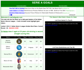 serieagoals.com: Serie A Goals - Current Leaders
