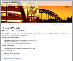 personalweb-site.co.uk: Personal Website : personalweb-site.co.uk
Personal Website is a website builder prices start from £1.00 per month
