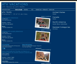 atv-vacations.com: ATV Vacations - ATV Trails & ATV Riding
ATV Vacations - Find atv trails and atv riding vacations. Brought to you by Gordon's Travel Guide - Adventure & Active Travel.