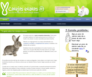 conejosenanos.org: Conejos Enanos - Guía online de Conejos Enanos, Conejos Enanos Domésticos
Portal informativo con mucha información sobre el conejo enano como mascota. Todo lo que debe saber sobre los conejos enanos en cuanto a cariño, higiene, alimentación, salud, enfermedades, razas y demás.