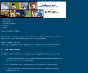 customcarept.com: Custom Care PT Home Page
Custom Care Physical Therapy (PT) located in Forest Grove, OR in western Washington County