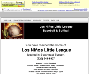 losninosll.com: Home Page
The home of Los Ninos Little League Baseball & Softball