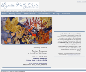 lynettecrain.com: Lynette Kelly Crain's Studio 116
Your connection to d'Art Center's original fine artist, Lynette Kelly Crain.