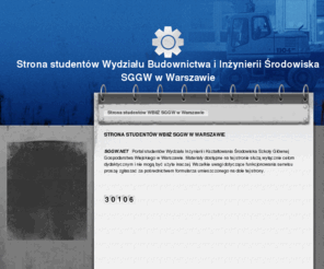 sggw.net: SGGW.NET portal studentów inżynierii środowiska
Strona studentów zawodowych studiów zaocznych na wydziale Inżynierii i Kształtowania środowiska SGGW w Warszawie.