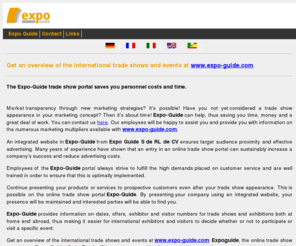 worldwide-expo-guide.com: EXPO GUIDE S de RL de CV 
Expo Guide - background information on current trade show events