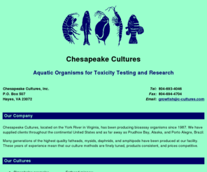 c-cultures.com: Chesapeake Cultures
Home Page of Chesapeake Cultures, Inc.