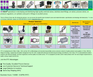 stcsv.com: Solenoid Valve, Air Valve, Fittings, Pressure Regulator
STC specializes in developing and supplying high quality solenoid valves, stainless steel fittings, air valves, process valves, air preparation units, air cylinders and polyurethane tubing at excellent prices.