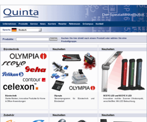 jenimage.net: Quinta.biz - Spezialdistributor für ITK, Zubehör, Security, Zeiterfassung, Multimedia, LED, Bürotechnik
Quinta GmbH - Distributor für IT  und Sicherheitsprodukte, Zubehör, Security, Mobile Office, Multimedia und Speziallösungen, PC  Server  Storage  Systeme, Partner für den Fachhandel und Großhandel