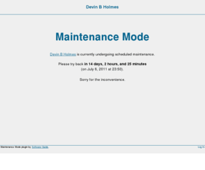 devinville.org: Devin B Holmes » Maintenance Mode
Globally Nomadic