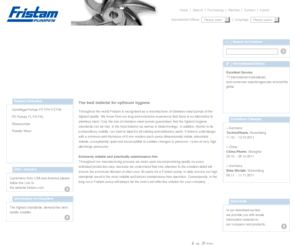 fristam.com: Fristam Pumps
FRISTAM is a leading manufacturer of high-performance sanitary, stainless steel centrifugal and positive displacement pumps, mixers and blenders. FRISTAM products can be found in many of the world top beverage, dairy, brewing, bio-pharmaceutical and food processing companies. 