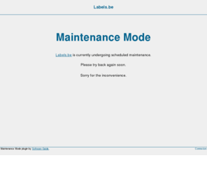 labels.be: Labels.be » Maintenance Mode
Online Guide by Labelor®