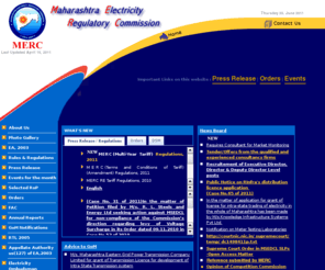 mercindia.org.in: Maharashtra Electricity Regulatory Commission
MAHARASHTRA ELECTRICTIY REGULATORY COMMISSION