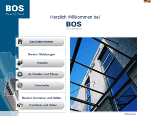 bestofsteel.com: BOS GmbH
Die BOS BestOfSteel GmbH ist Marktführer im Bereich von Sonderzargen und Schnellbaucontainern