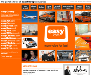 easyrestaurants.co.uk: easy.com : the portal site of all easyGroup companies from Stelios, the founder of easyJet
easy.com is the portal for all easyGroup companies, founded by Stelios the serial entrepreneur. It offers a range of services including access to the individual websites of each easyGroup company, the latest news on each easyGroup company and a free web-based email service.