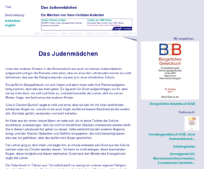 judenmaedchen.de: Das Judenmädchen
Ein Märchen von Hans Christian Andersen
