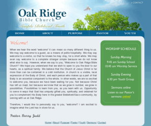 oakridgebible.com: Oak Ridge Bible Church - 207-282-7729 - Biddeford, Maine 04005
Welcome to Oak Ridge Bible Church!