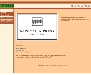 musicaliapress.com: Musicalia Press
Musicalia Press publishes reprints and new editions of important books in music, including Counterpoint by Heinrich Schenker.