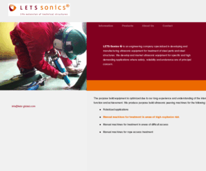 letssonic.com: LETS SONICS
LETS-Sonics is an engineering company specialized in developing and manufacturing ultrasonic equipment for treatment of steel parts and steel structures.