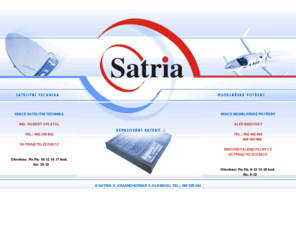 satria.cz: Satria Olomouc - modelářské potřeby, satelitní technika
Modelářský obchod, satelitní technika