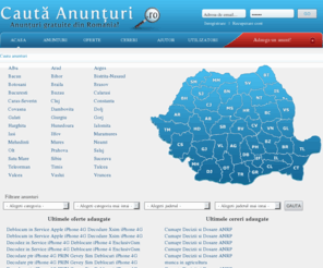 cauta-anunturi.ro: Anunturi gratuite online din toata Romania - cauta-anunturi.ro
Portal cu anunturi gratuite din toata Romania. Posteaza un anunt in categoria: imobiliare, auto, locuri de munca, afaceri, calculatoare, turism, telefoane, etc. - cauta-anunturi.ro