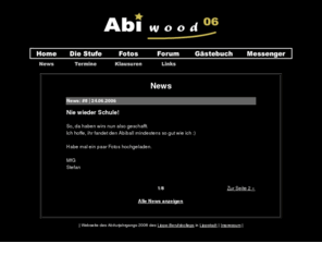 abiwood06.de: Abiwood06.de
Dies ist die Homepage des Abiturjahrgangs 2006 des Lippe Berufskollegs Lippstadt