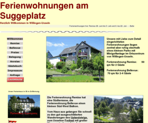 haus-am-suggeplatz.de: Herzlich Willkommen in Willingen-Usseln Ferienwohnungen am Suggeplatz
2 Ferienwohnungen in willingen-usseln fuer 2 bis 4 Gäste, Erholung, ausspannen, den Uplandwinter geniessen, wandern auf dem Uplandsteig, nordic walking, skilaufen, langlauf, tierpark, Ettelsberg Seilbahn, Weltcupskispringen 