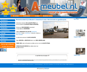 ameubels.com: A-Meubel.nl ( Meubelen Banken ) hoekbank longchair in leer en stof, eiken meubels 
De mooiste collectie meubelen voor absoluut de laagste prijs van Nederland, Wij zijn C.B.W erkend.  A-Meubel mooier wonen voor minder geld 