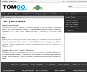 carbondioxideparts.com: Parts & Service
TOMCO2 Parts and Service Department is staffed by individuals, each with over 25 years experienced in the CO2, dry ice and N2 equipment industries. Our experience guarantees you that you will receive the right solution for your problem, always. TOMCO2 Parts & Service is there for you 24 hours a day, 7 days a week. 