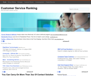 customerservicerank.com: Customer Service Ranking
Customer service rank help you with list of customer service contact, phone number, email and description plus rating from user about the service.