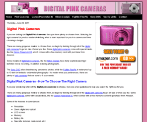 digitalpinkcameras.com: Digital Pink Cameras -Buy Now For The Holidays!
Digital Pink Cameras - product information and reviews for many popular and bestselling brands.