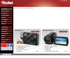 rollei.com: Rollei HOME - Rollei Home digital cameras   :: www.rollei.de :: Digitalkameras Camcorder Digitale Bilderrahmen DiaFilm Scanner Zubehör
Rollei HOME,Rollei Home digital cameras,Herstellerwebsite für Rollei Digitalkameras, Rollei Camcorder, Digitale Bilderrahmen, Rollei Dia-Film Scanner, Zubehör und Downloads für Updates und Firmware. Rollei. Home