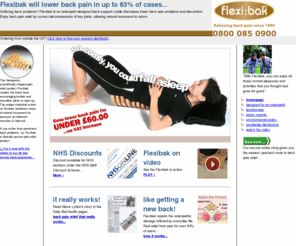 flexibak.net: Back pain relief with Flexibak back stretcher cradle.
Back pain relief from Flexibak: osteopath designed supportive back stretcher cradle clinically tested to ease lower back pain.