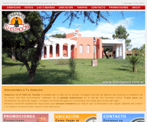 tuestacion.com.ar: Cabañas en el Valle de Punilla - Sierras de Cordoba - Tu Estacion
Cabañas en alquiler en Huerta Grande en el Valle de Punilla. Sierras de Córdoba. Entre La Falda y Villa Giardino. Alquileres todo el Año. Piscina, parrilla y todas las comodidades.